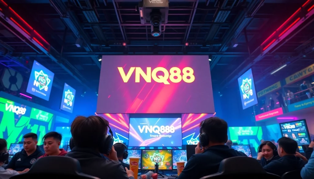 Engaging scene featuring VNQ88 gaming enthusiasts competing in a dynamic esports environment.